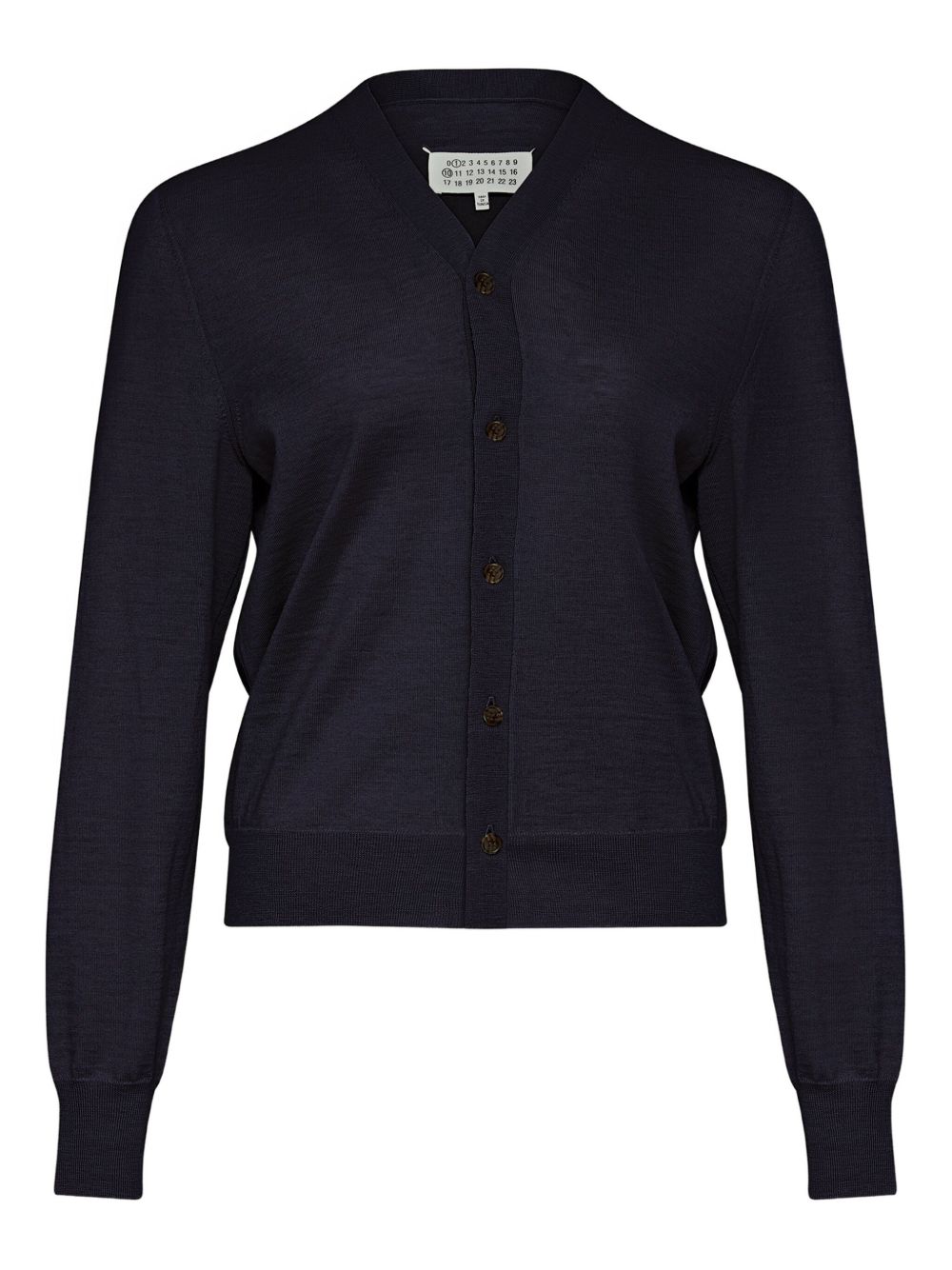 Maison Margiela Wool V-necked Cardigan - Blue