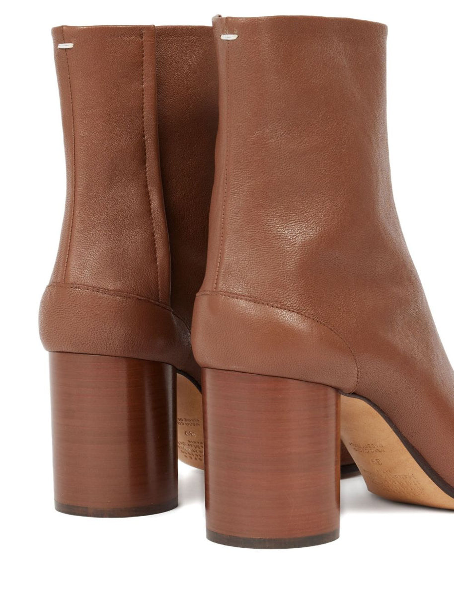 Maison Margiela Tabi Leather Ankle Boots - Leather Brown