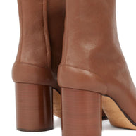 Maison Margiela Tabi Leather Ankle Boots - Leather Brown