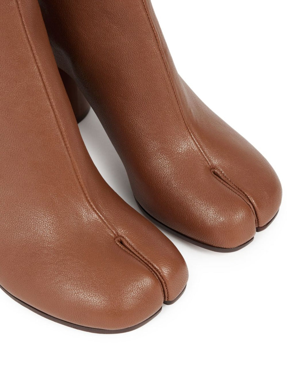 Maison Margiela Tabi Leather Ankle Boots - Leather Brown