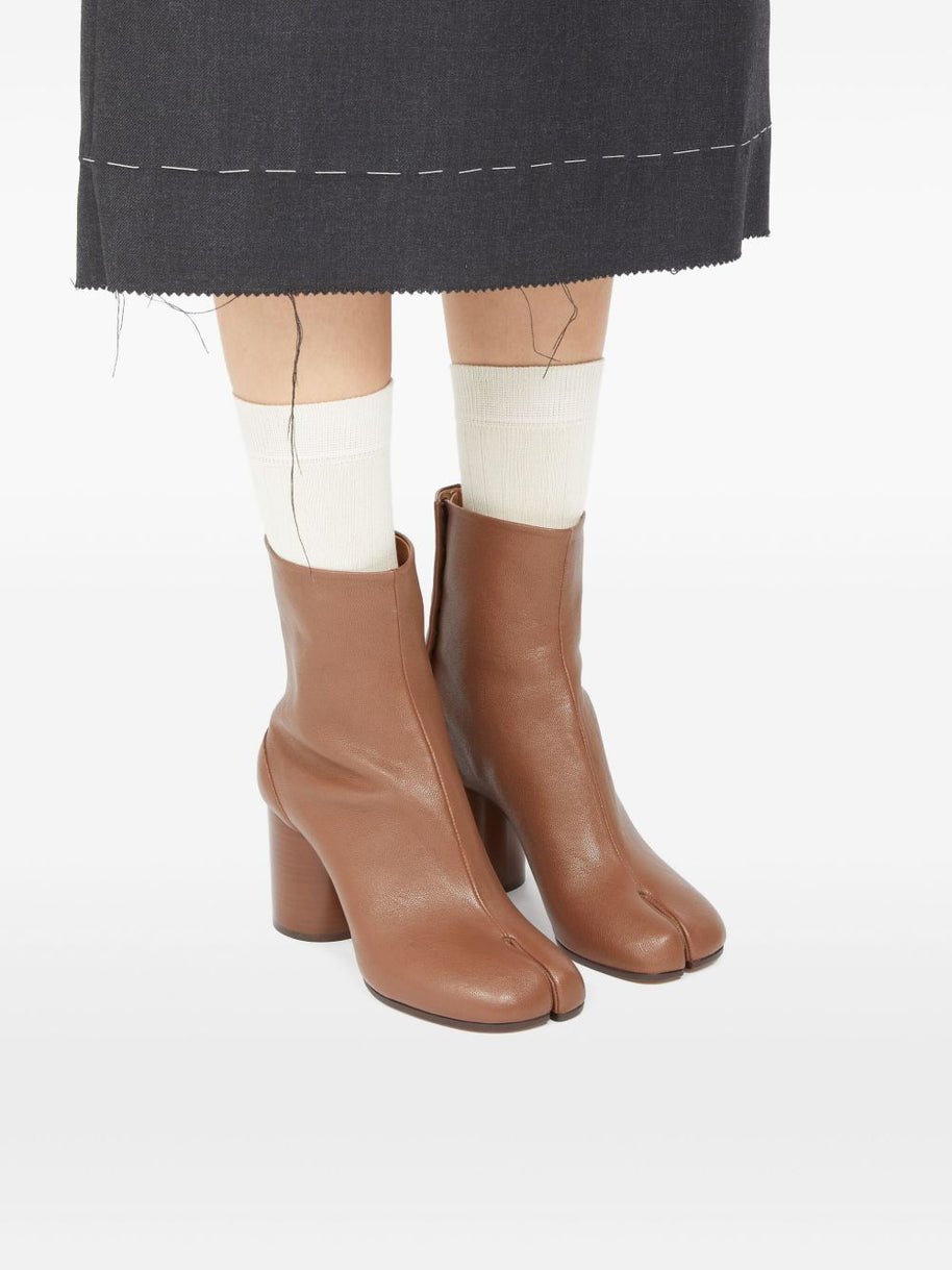 Maison Margiela Tabi Leather Ankle Boots - Leather Brown