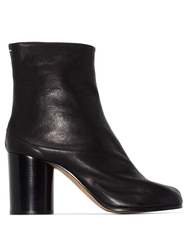 Maison Margiela Tabi Leather Ankle Boots - Black