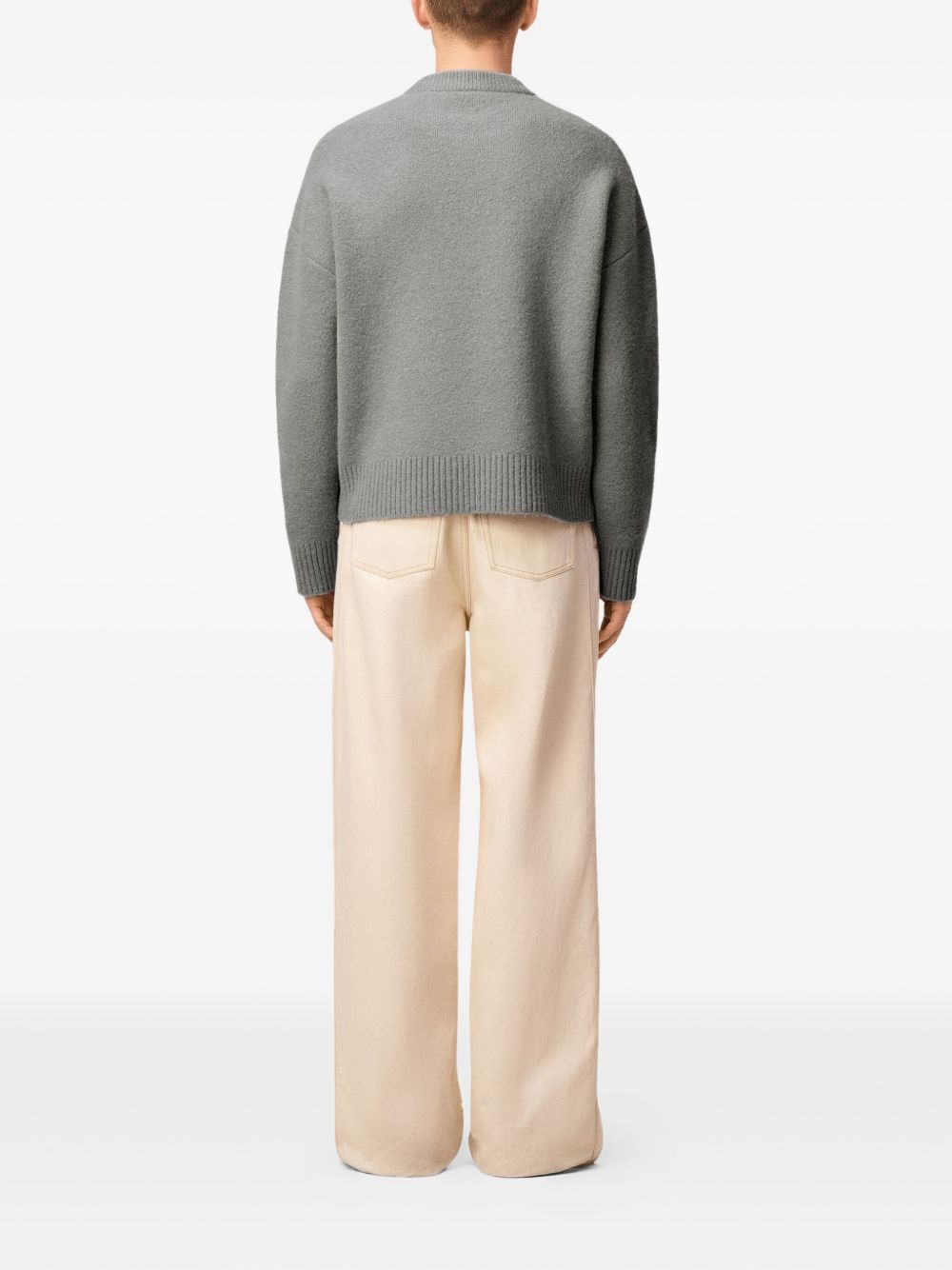 Ami Paris Ami De Coeur Wool Sweater - Grey