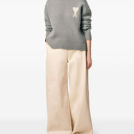 Ami Paris Ami De Coeur Wool Sweater - Grey