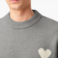 Ami Paris Ami De Coeur Wool Sweater - Grey