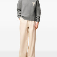 Ami Paris Ami De Coeur Wool Sweater - Grey