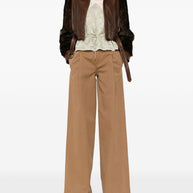 Chloé Chloè Faux Fur And Leather Jacket Brown