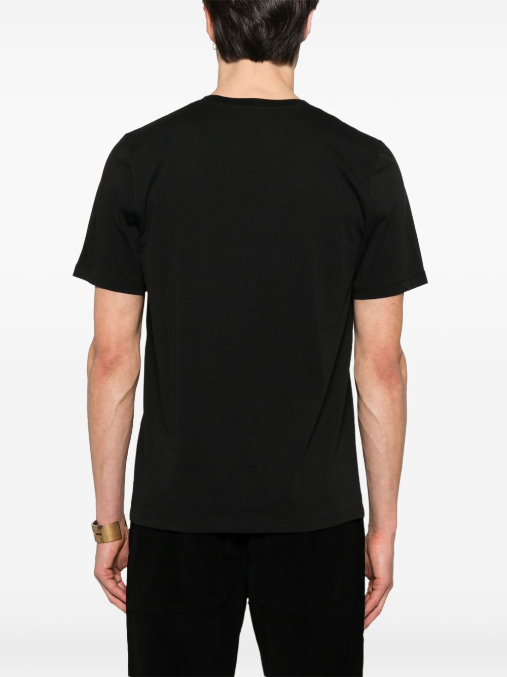 Saint Laurent Logo Cotton T-shirt - Black