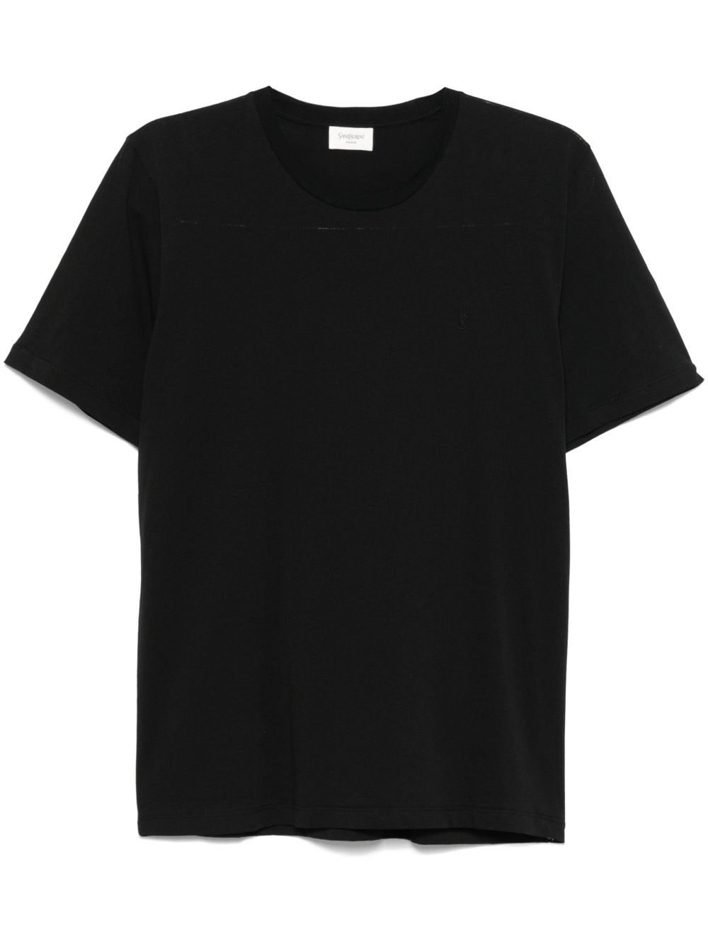 Saint Laurent Logo Cotton T-shirt - Black