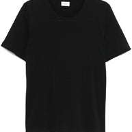 Saint Laurent Logo Cotton T-shirt - Black