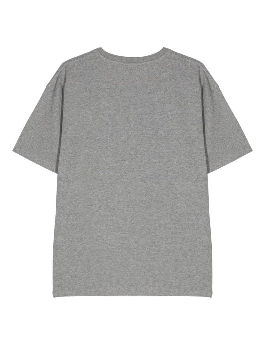 Saint Laurent Logo Cotton Blend T-shirt - Grey