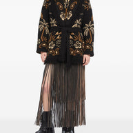 Alanui Glimpse Of Eden Wool And Cashmere Cardigan - Black