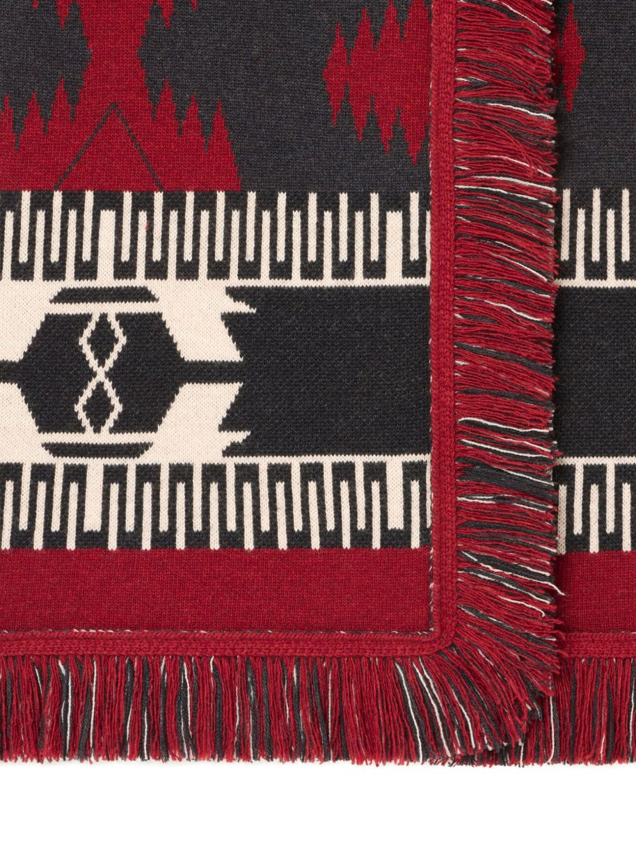 Alanui Icon Jacquard Wool Long Cardigan - Red