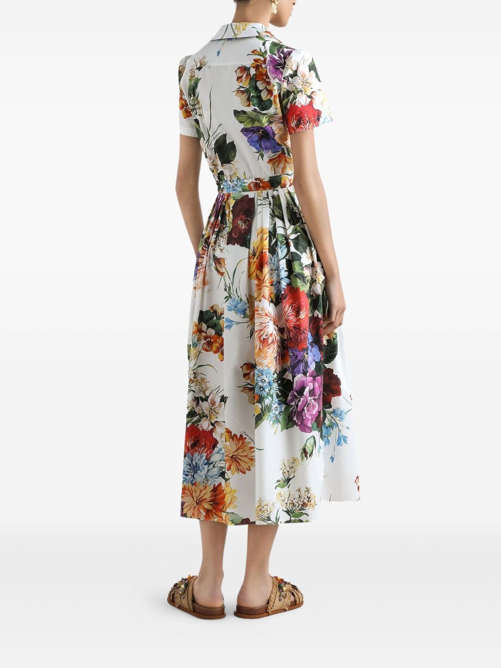 Dolce & Gabbana Floral Midi Dress White