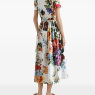 Dolce & Gabbana Floral Midi Dress White