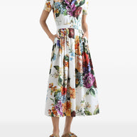 Dolce & Gabbana Floral Midi Dress White