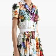 Dolce & Gabbana Floral Midi Dress White