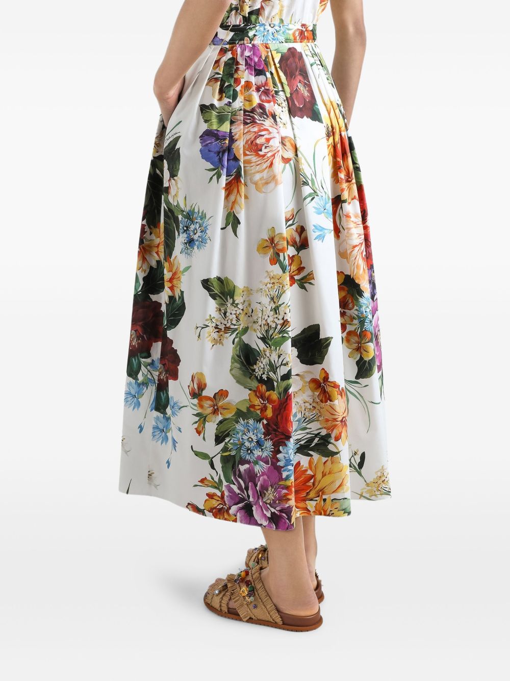 Dolce & Gabbana Floral Midi Dress White