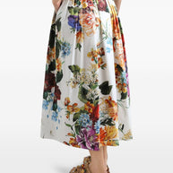 Dolce & Gabbana Floral Midi Dress White