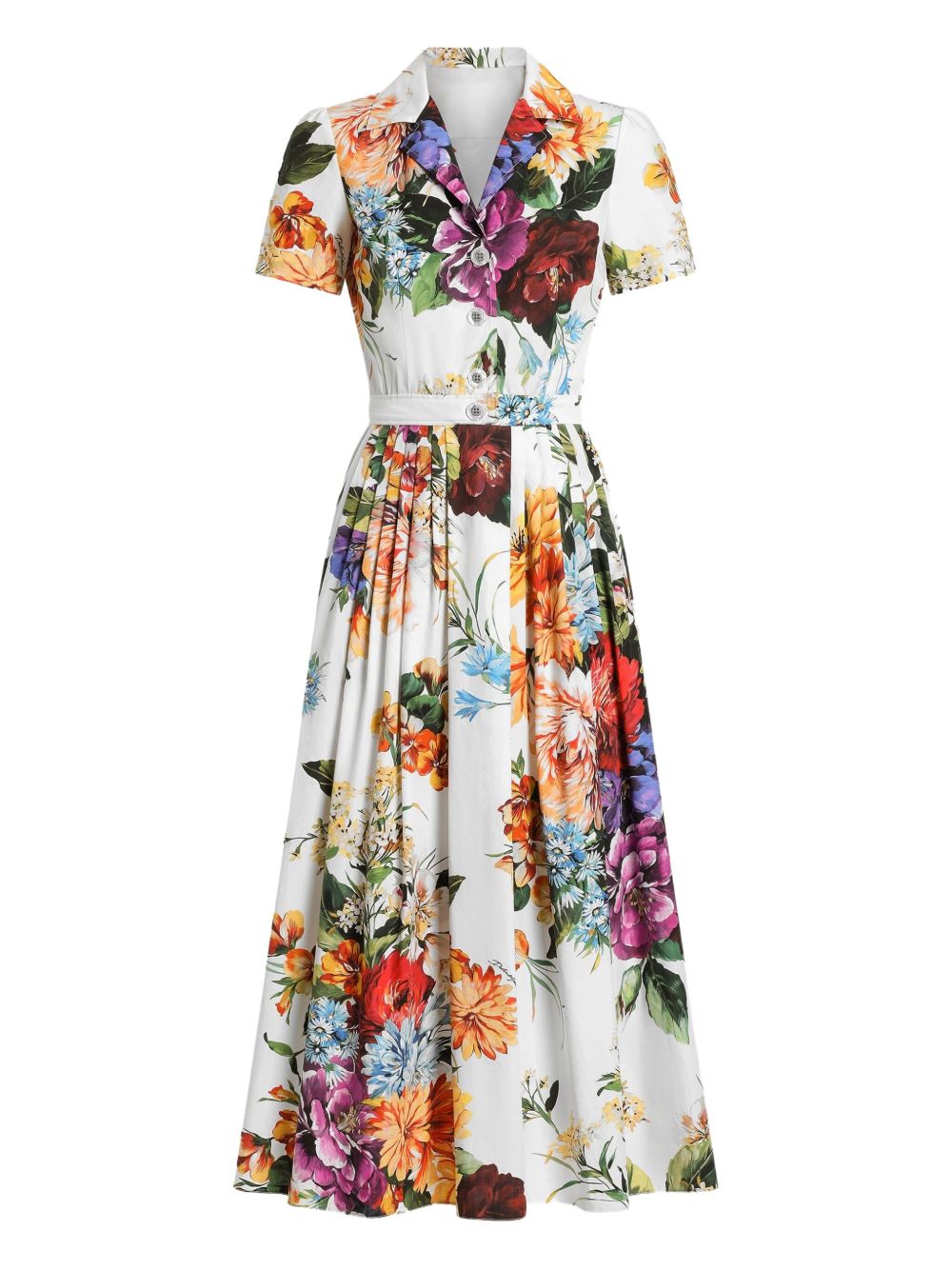Dolce & Gabbana Floral Midi Dress White