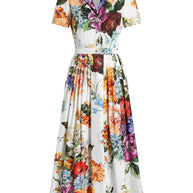 Dolce & Gabbana Floral Midi Dress White