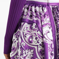 Dolce & Gabbana Gathered Twill Skirt With Maiolica Print
