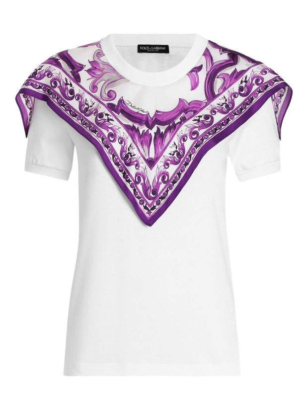 Dolce & Gabbana T-shirt With Scarf - White