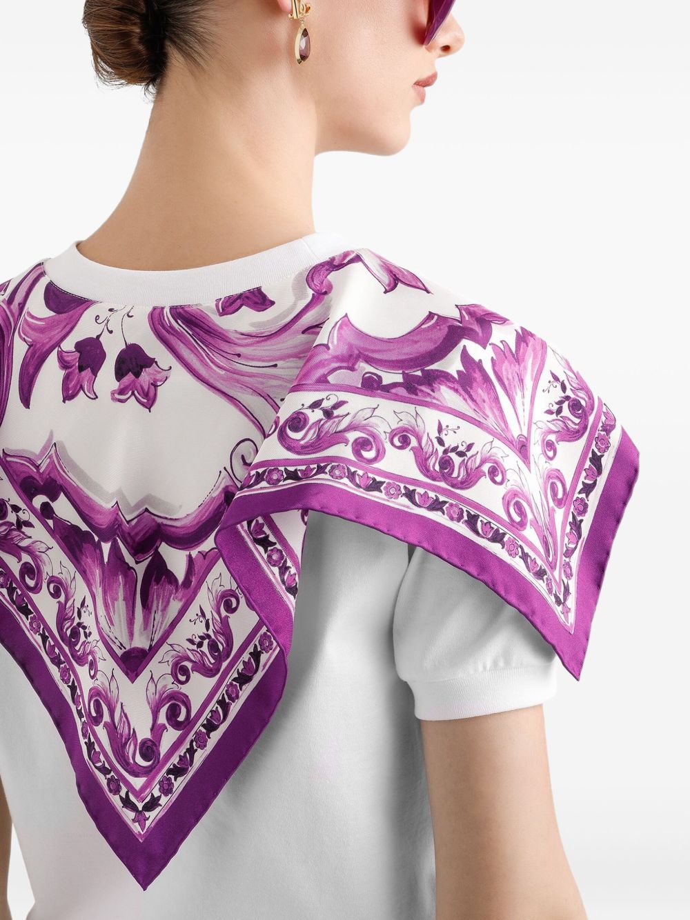 Dolce & Gabbana Foulard-panelled Cotton T-shirt