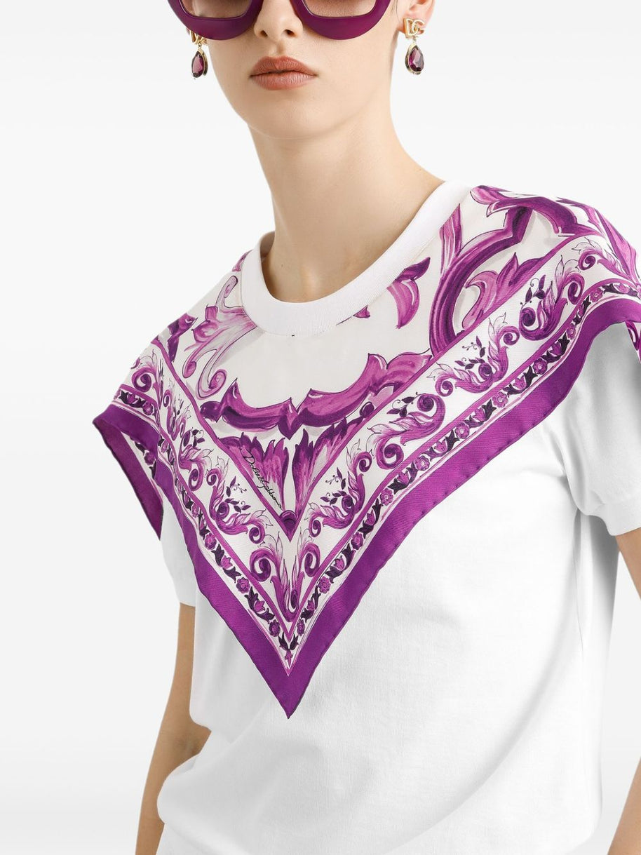 Dolce & Gabbana T-shirt With Scarf - White