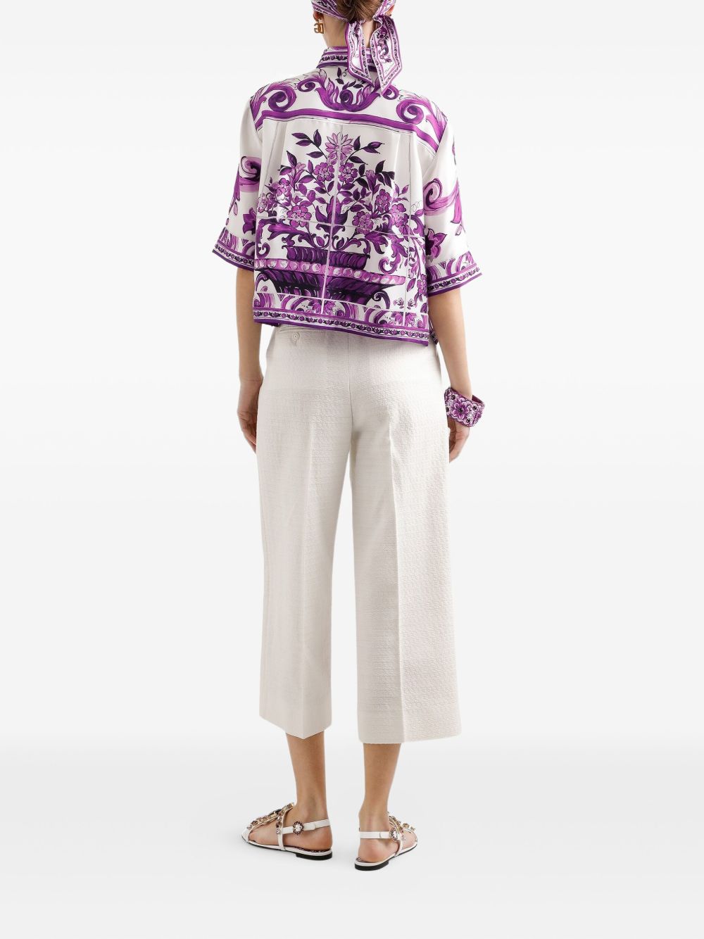 Dolce & Gabbana Silk Shirt With Maiolica Print