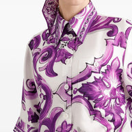 Dolce & Gabbana Silk Shirt With Maiolica Print