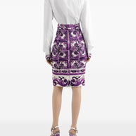 Dolce & Gabbana Cotton Shirt With Maiolica Print