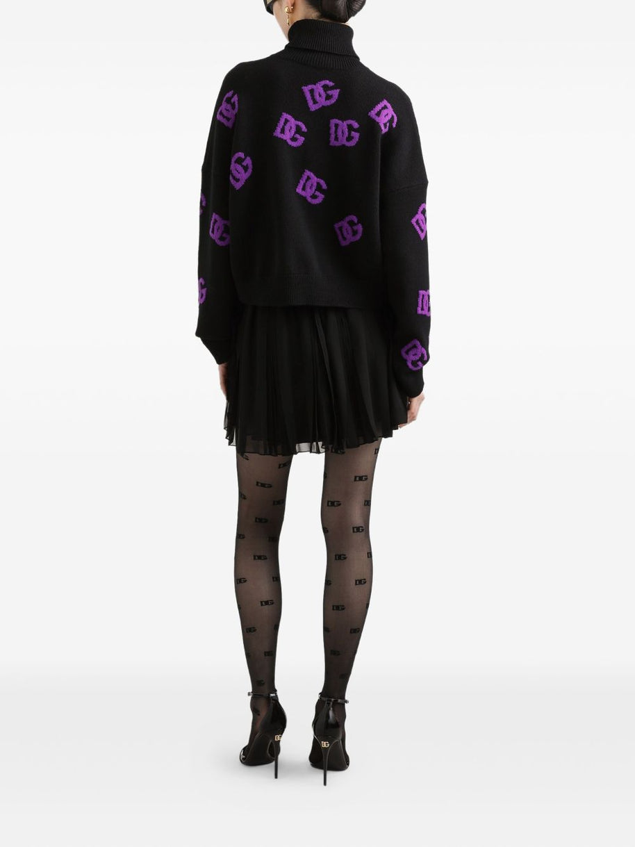Dolce & Gabbana Wool Turtle-neck Sweater - Black