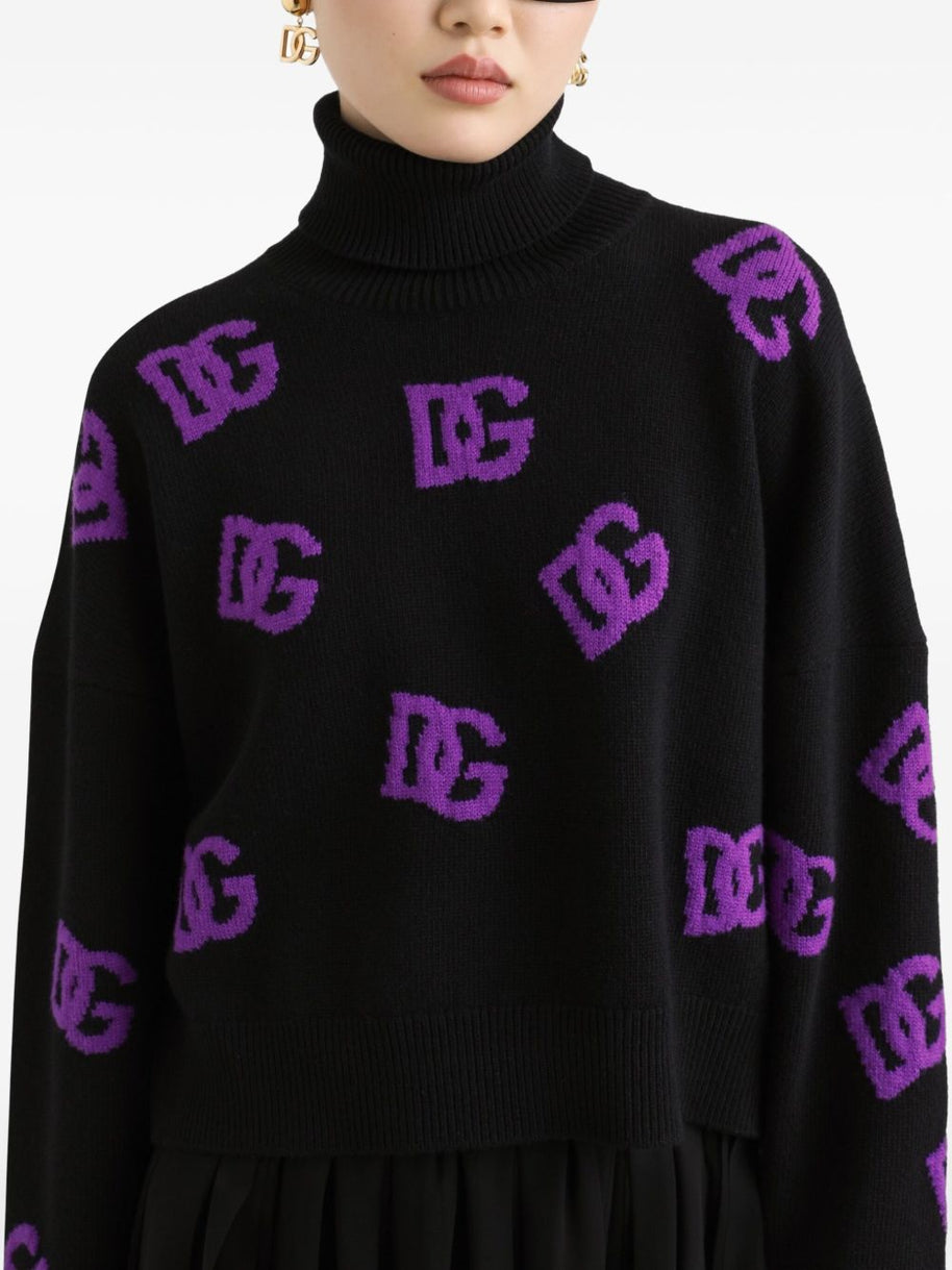 Dolce & Gabbana Wool Turtle-neck Sweater - Black