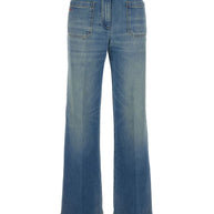 Victoria Beckham High Rise Flared Jeans - Clear Blue