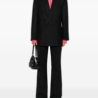 Victoria Beckham Wool Blend Double Breasted Jacket - Black