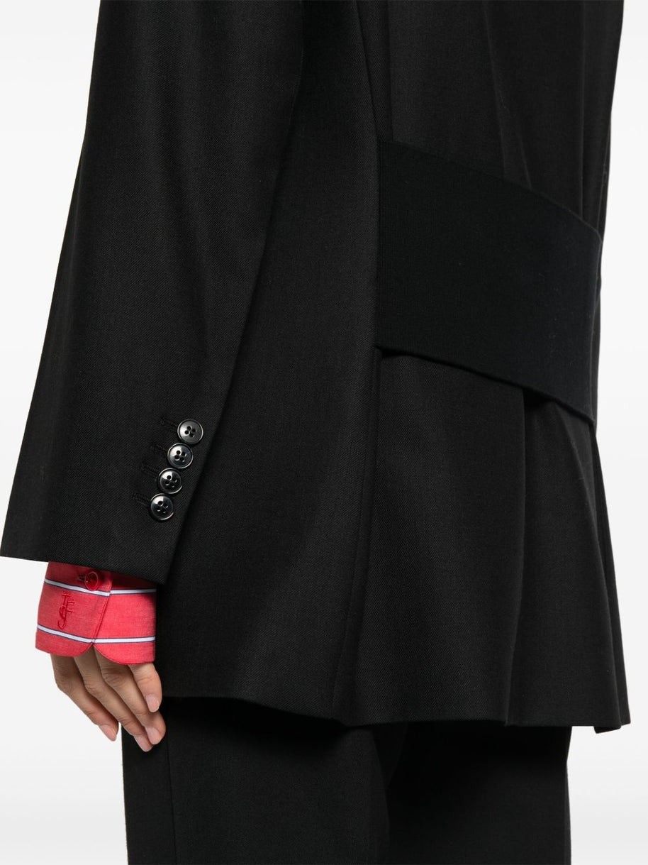 Victoria Beckham Wool Blend Double Breasted Jacket - Black