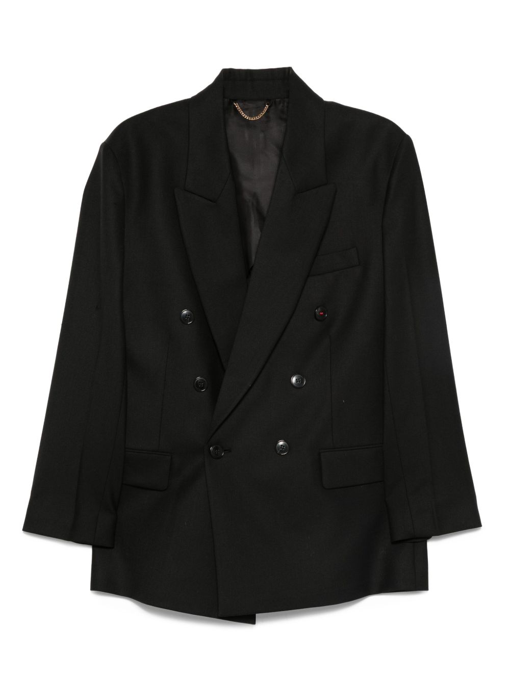 Victoria Beckham Wool Blend Double Breasted Jacket - Black