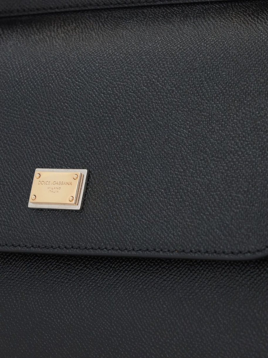 Dolce & Gabbana Sicily Large Leather Handbag - Black