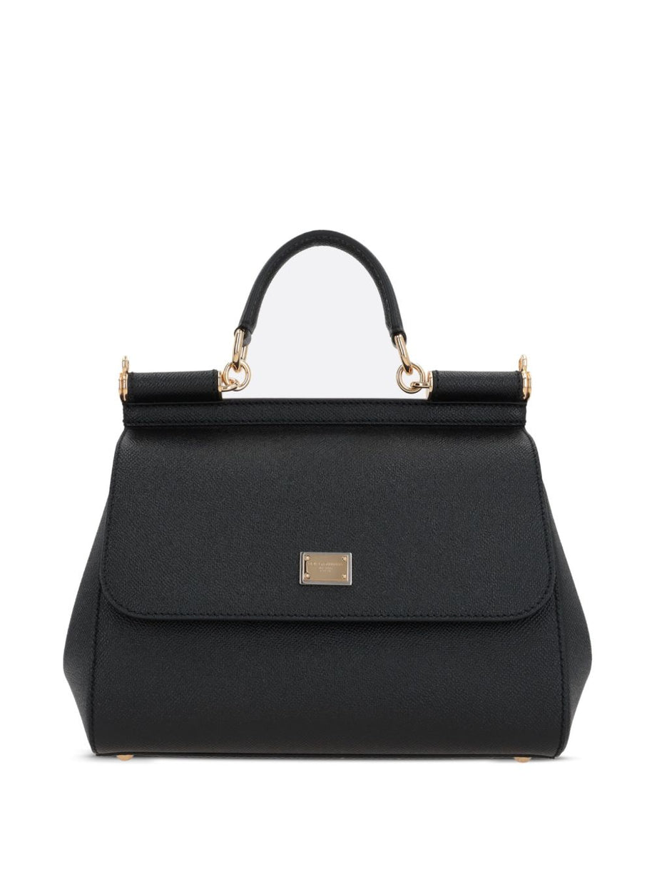 Dolce & Gabbana Sicily Large Leather Handbag - Black