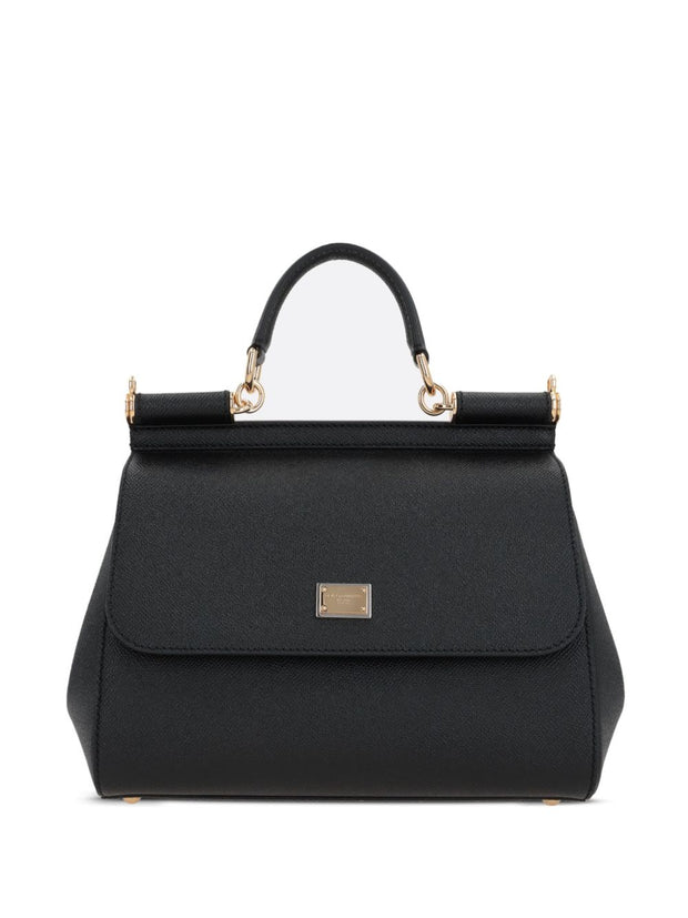 Dolce & Gabbana Sicily Large Leather Handbag - Black