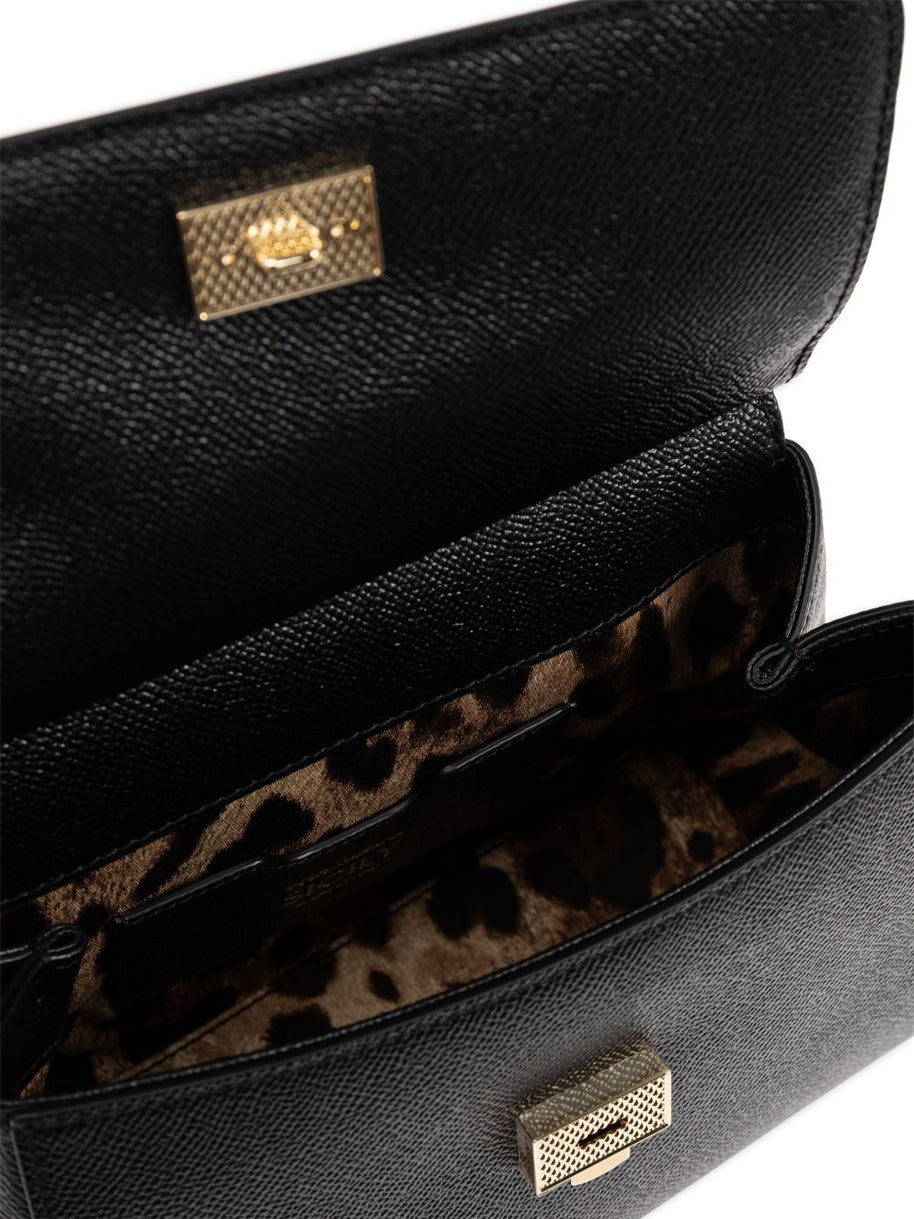 Dolce & Gabbana Sicily Medium Leather Handbag - Black