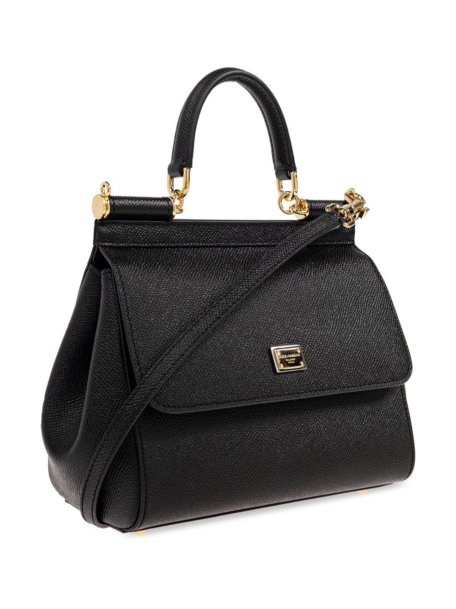Dolce & Gabbana Sicily Medium Leather Handbag - Black