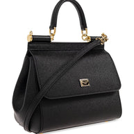 Dolce & Gabbana Sicily Medium Leather Handbag - Black