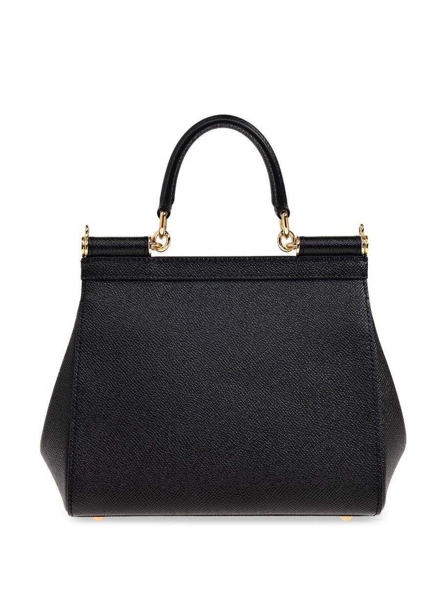 Dolce & Gabbana Sicily Medium Leather Handbag - Black