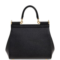 Dolce & Gabbana Sicily Medium Leather Handbag - Black