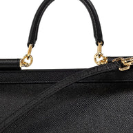 Dolce & Gabbana Sicily Medium Leather Handbag - Black