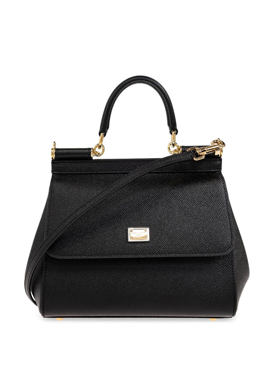 Dolce & Gabbana Sicily Medium Leather Handbag - Black
