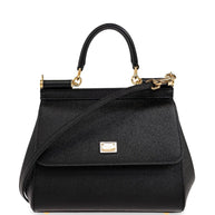 Dolce & Gabbana Sicily Medium Leather Handbag - Black