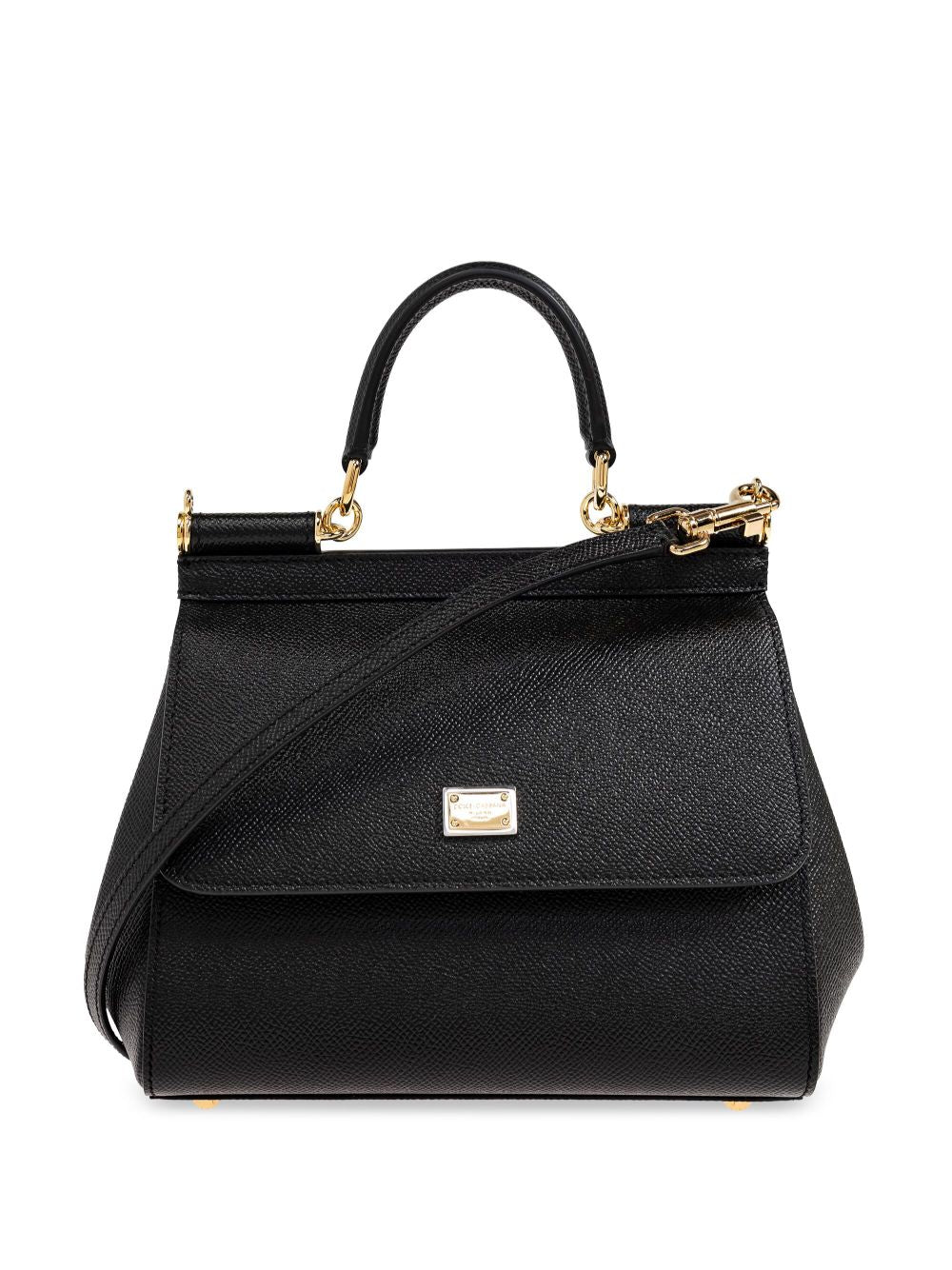 Dolce & Gabbana Sicily Medium Leather Handbag - Black